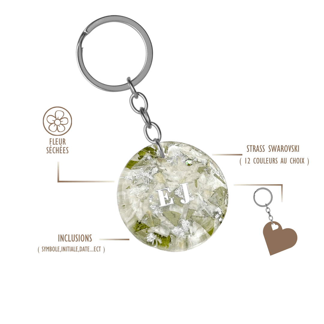 PORTE-CLÉS FLEURS SÉCHÉES (à personnaliser)