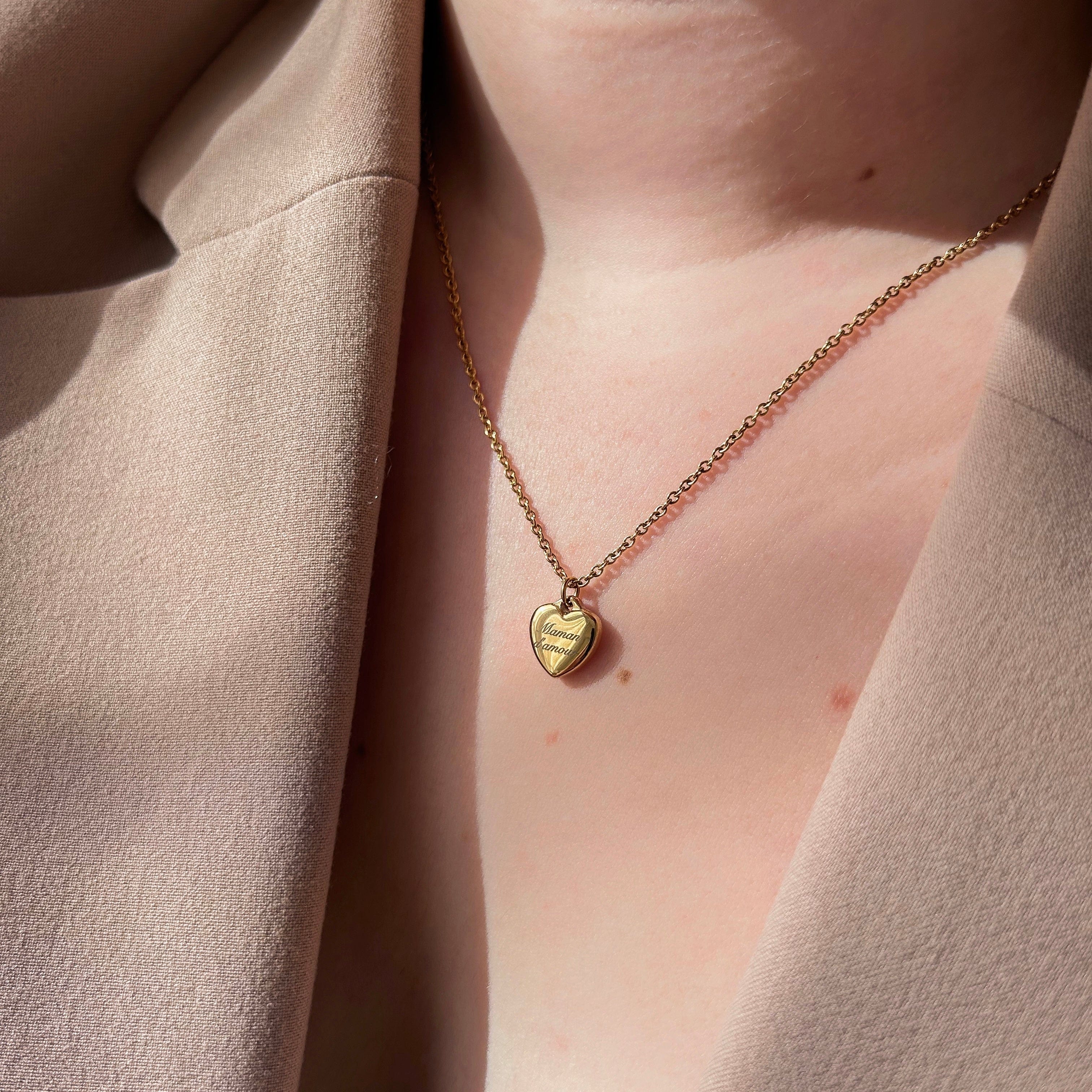 COLLIER COEUR GRAVURE