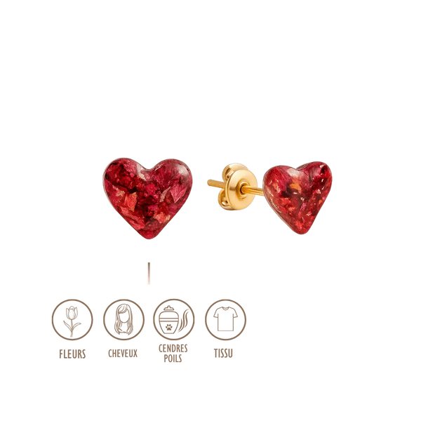 BIJOUX SOUVENIR BOUCLES D'OREILLES DORÉ BOUCLE COEUR