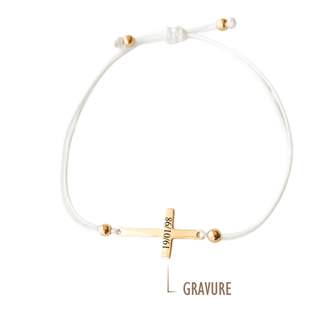 GRAVURE BRACELETS DORÉ BRACELET CROIX - Gravure