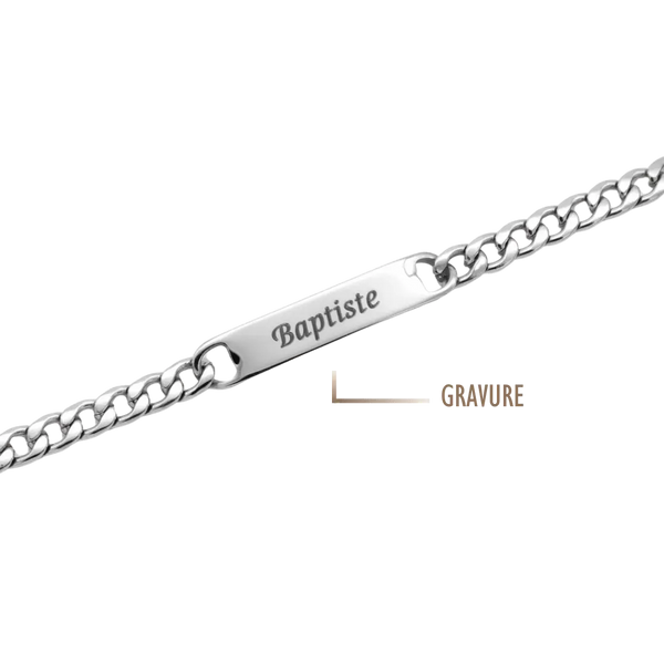 GRAVURE BRACELETS ARGENT GOURMETTE HOMME SACHA