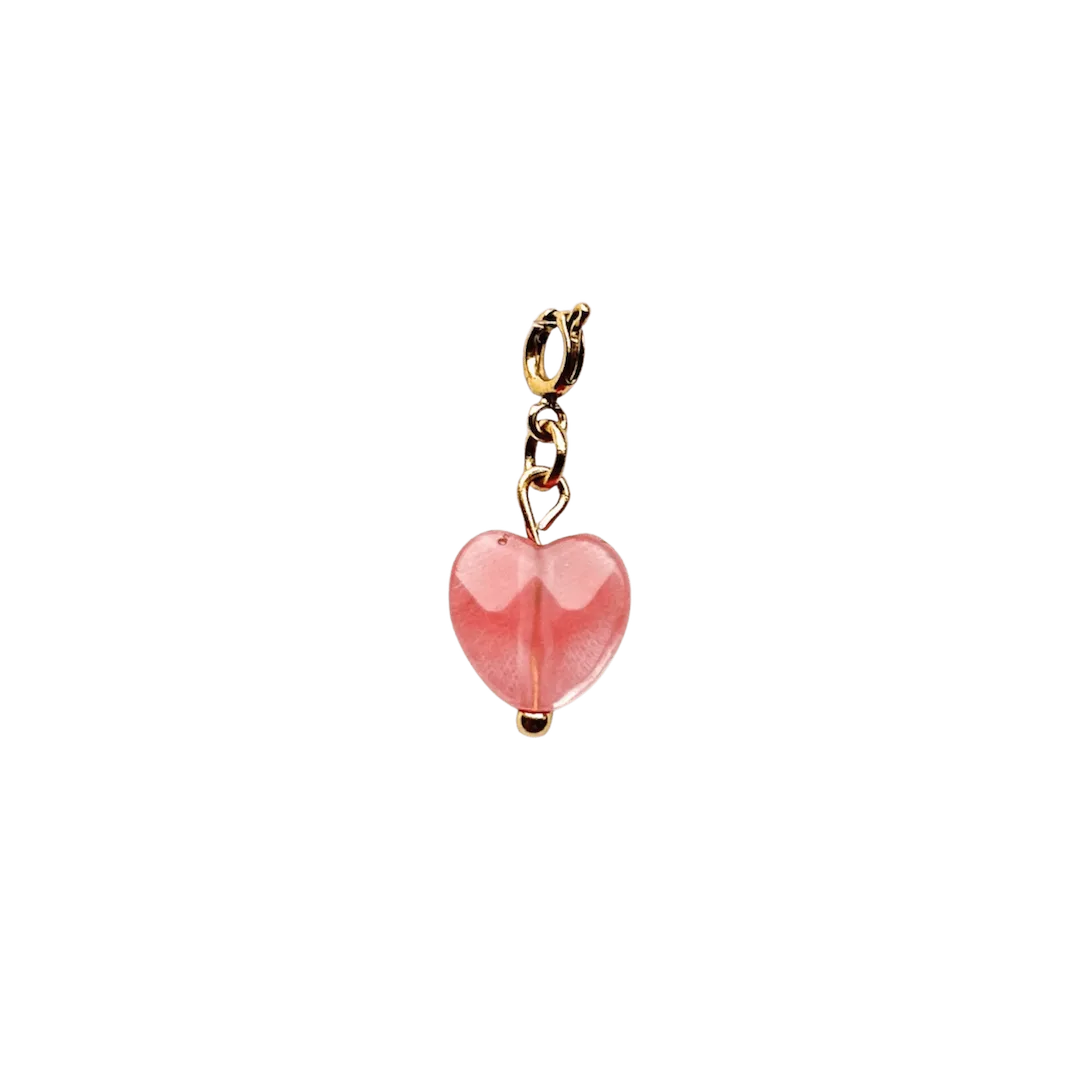 Luxie Jewelry CHARMS DORÉ / Quartz Fraise CHARMS COEUR