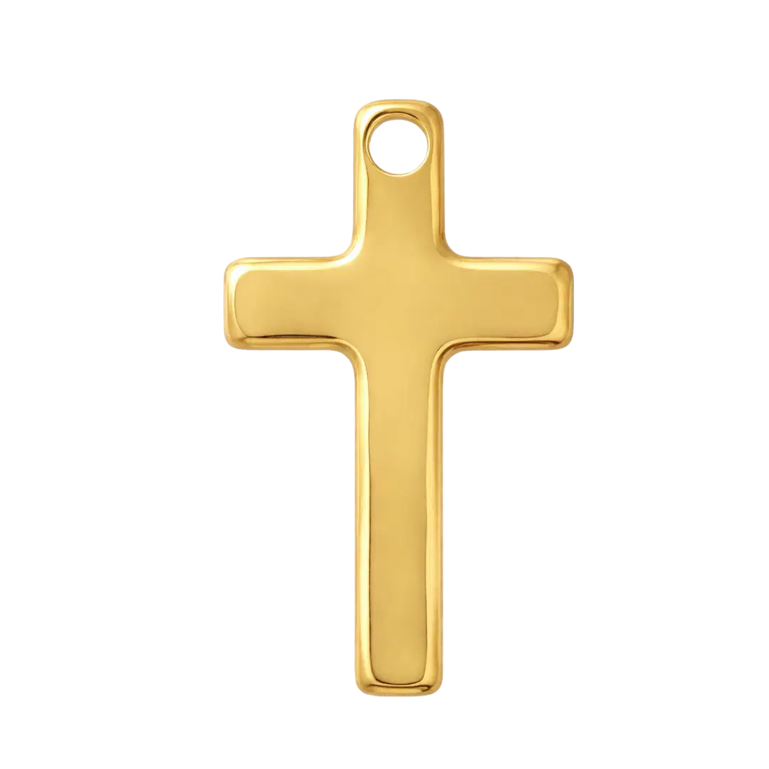 GRAVURE CHARMS DORÉ CHARMS CROIX - 16mm
