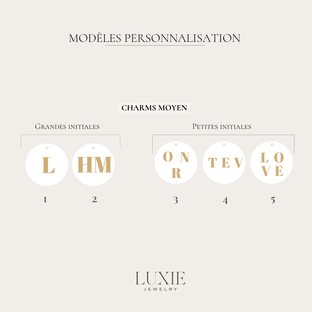 Luxie Jewelry CHARMS MOYEN CHARMS NACRE (à personnaliser)