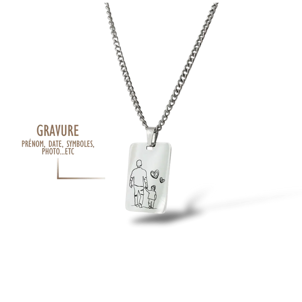 GRAVURE COLLIERS ARGENT COLLIER GABRIEL GRAVURE