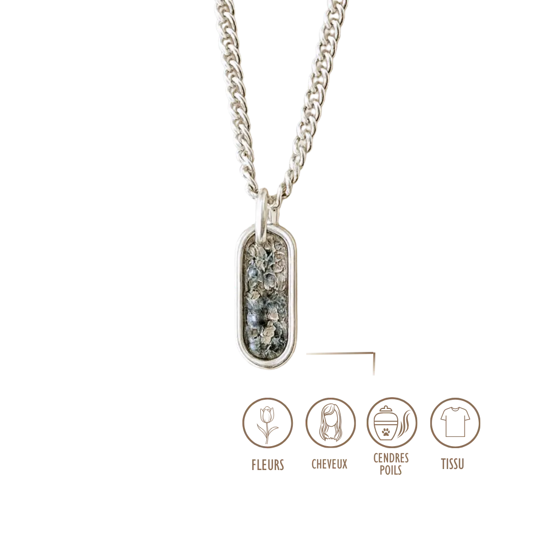 BIJOUX SOUVENIR COLLIERS ARGENT COLLIER HOMME - OVAL