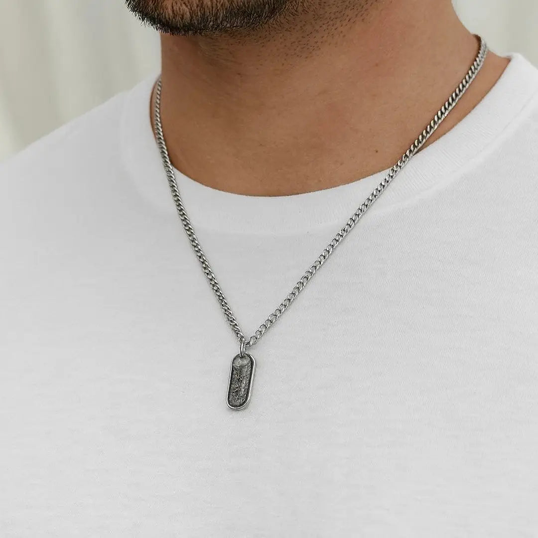BIJOUX SOUVENIR COLLIERS ARGENT COLLIER HOMME - OVAL