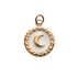 Charms rond en acier inoxydable avec motif lune, résistant à l’eau."