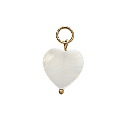 Charms en forme de coeur en nacre avec anneau en acier inoxydable, résistant à l’eau.&quot;