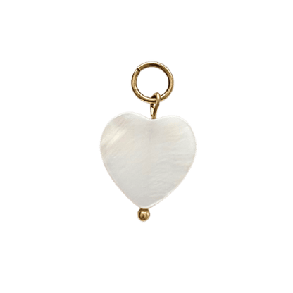 Charms en forme de coeur en nacre avec anneau en acier inoxydable, résistant à l’eau.&quot;