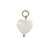 Charms en forme de coeur en nacre avec anneau en acier inoxydable, résistant à l’eau."