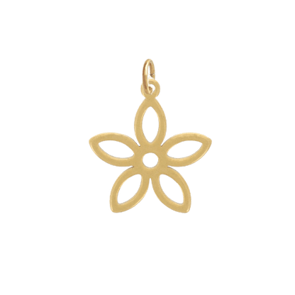 Charms fleur en acier inoxydable doré