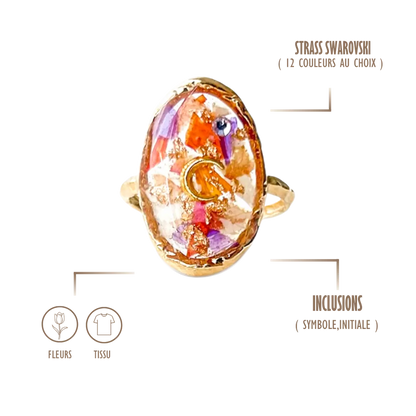 BIJOUX SOUVENIR BAGUE DORÉ BAGUE OVALE