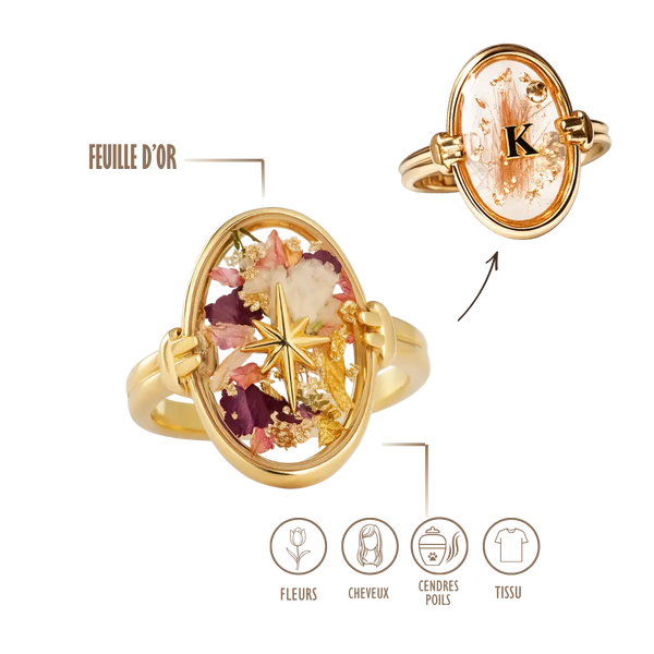 BIJOUX SOUVENIR BAGUE DORÉ BAGUE PETITE OVALE