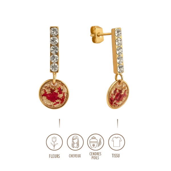 BIJOUX SOUVENIR BOUCLES D'OREILLES DORÉ BOUCLE GLORIA