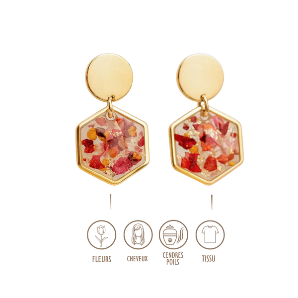 BIJOUX SOUVENIR BOUCLES D'OREILLES DORÉ BOUCLE MAYA