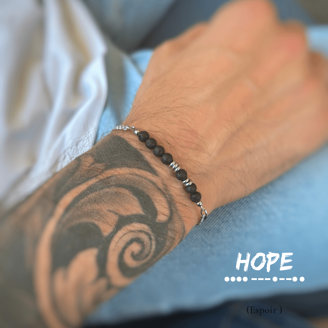 Création Luxie BRACELETS ARGENT BRACELET CODE MORSE HOMME