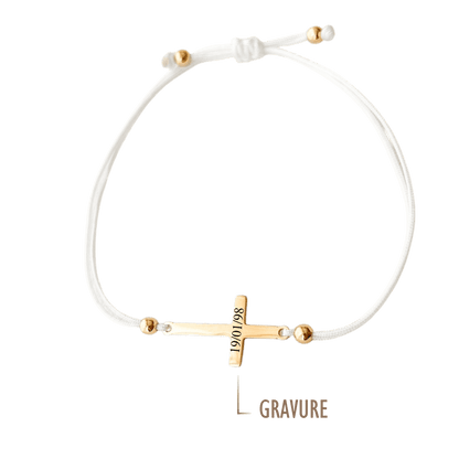 GRAVURE BRACELETS DORÉ BRACELET CROIX - Gravure