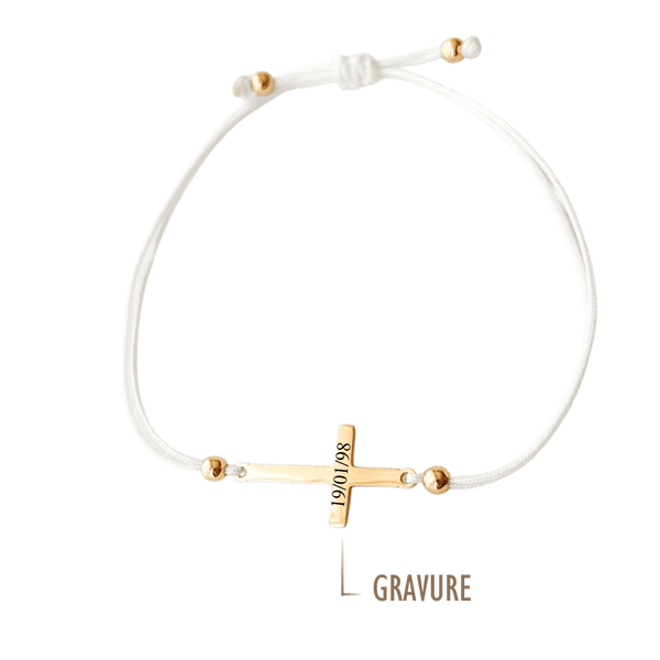 GRAVURE BRACELETS DORÉ BRACELET CROIX - Gravure
