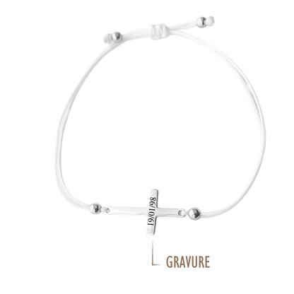 GRAVURE BRACELETS ARGENT BRACELET CROIX - Gravure
