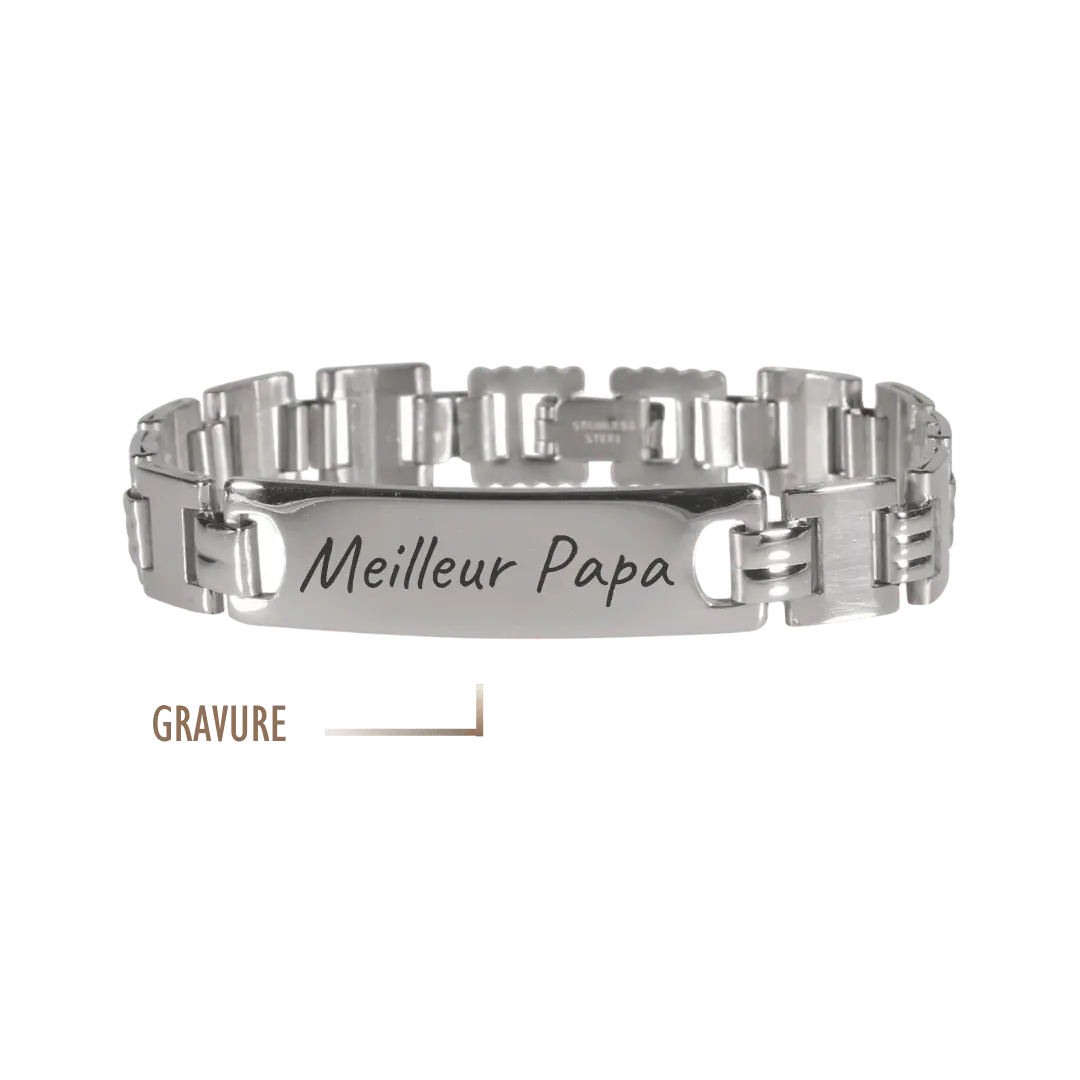 GRAVURE BRACELETS ARGENT GOURMETTE HOMME ARTHUR