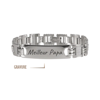 GRAVURE BRACELETS ARGENT GOURMETTE HOMME ARTHUR
