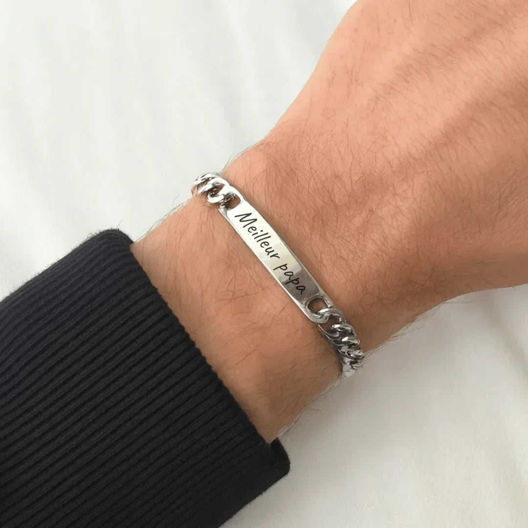 GRAVURE BRACELETS ARGENT GOURMETTE HOMME SACHA