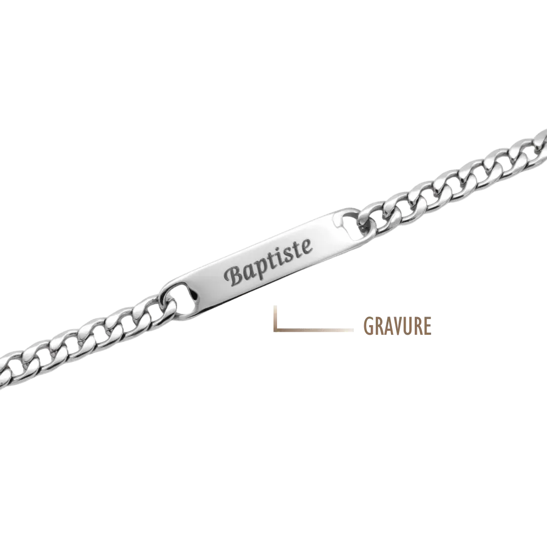 GRAVURE BRACELETS ARGENT GOURMETTE HOMME SACHA