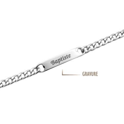 GRAVURE BRACELETS ARGENT GOURMETTE HOMME SACHA