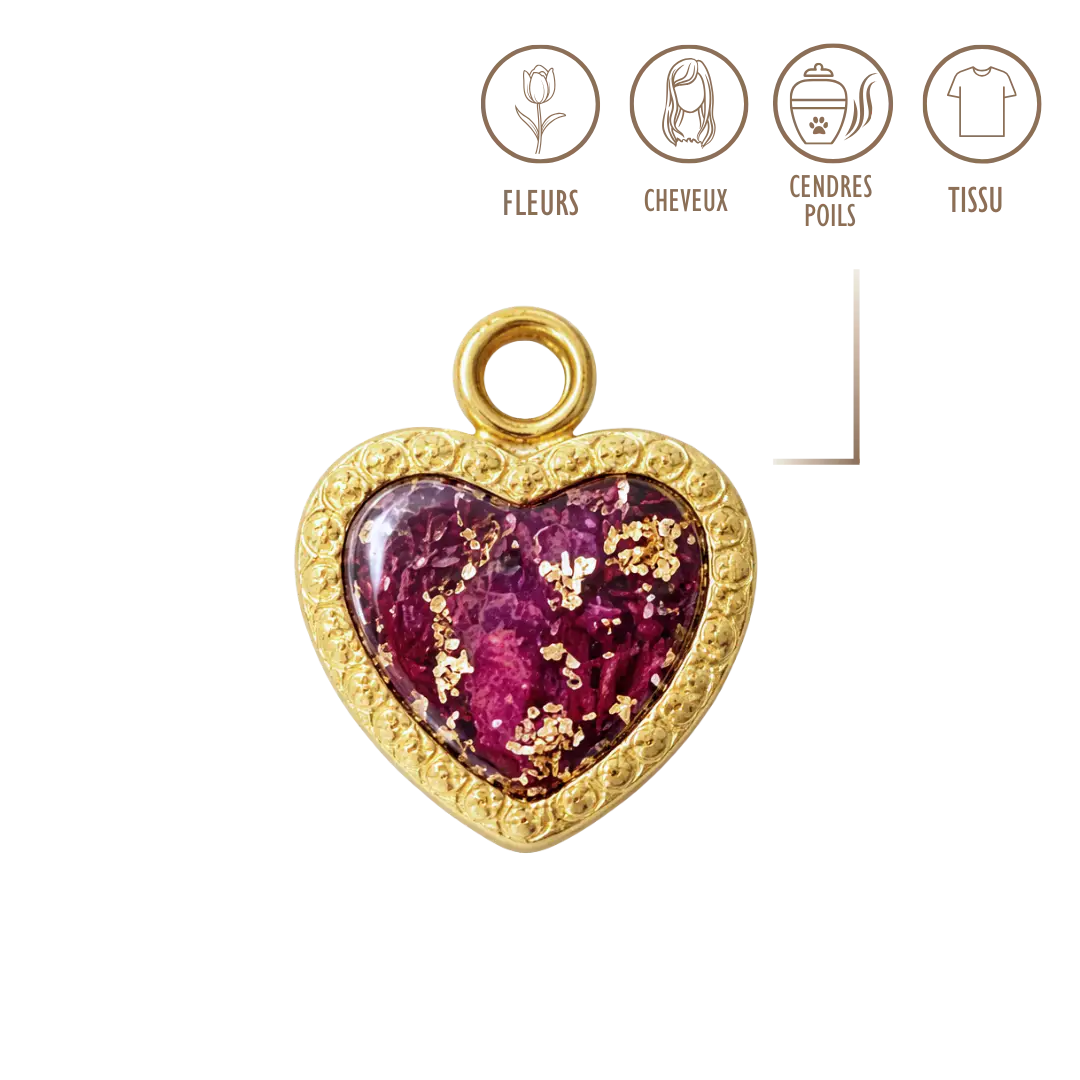 BIJOUX SOUVENIR CHARMS DORÉ CHARMS - COEUR