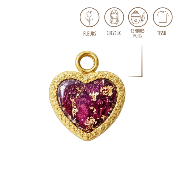 BIJOUX SOUVENIR CHARMS DORÉ CHARMS - COEUR
