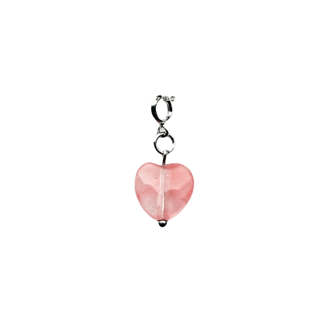 Luxie Jewelry CHARMS ARGENT / Quartz Fraise CHARMS COEUR