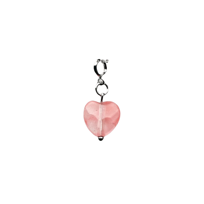 Luxie Jewelry CHARMS ARGENT / Quartz Fraise CHARMS COEUR