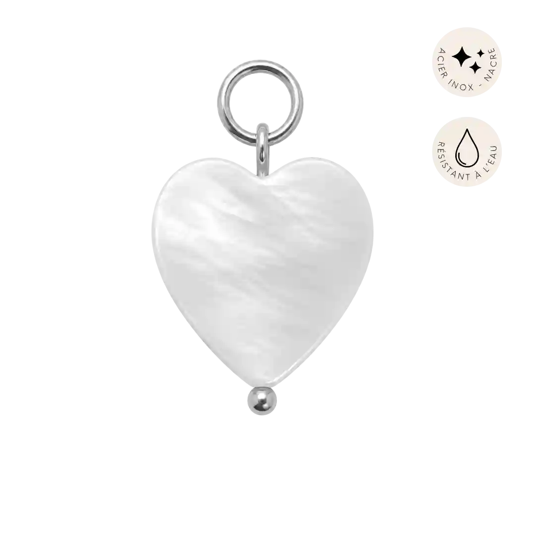 Luxie Jewelry CHARMS ARGENT CHARMS - Coeur nacre 8mm