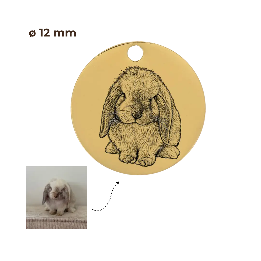 GRAVURE CHARMS DORÉ CHARMS GRAVURE PHOTO - ROND 12mm