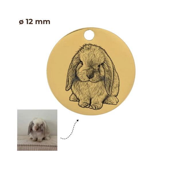 GRAVURE CHARMS DORÉ CHARMS GRAVURE PHOTO - ROND 12mm