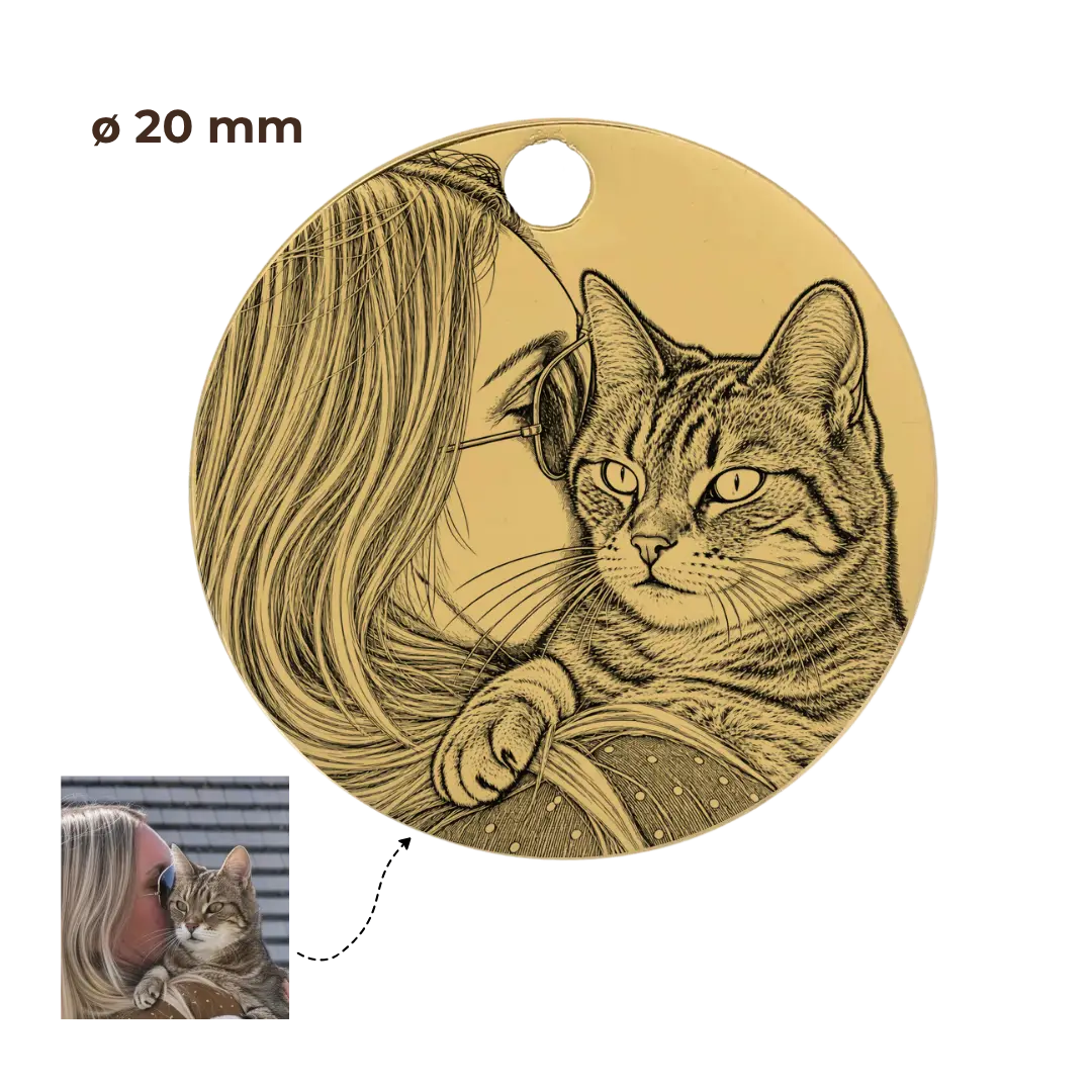 GRAVURE CHARMS DORÉ CHARMS GRAVURE PHOTO - ROND 20mm