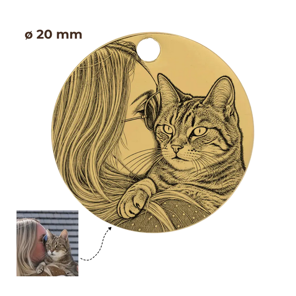 GRAVURE CHARMS DORÉ CHARMS GRAVURE PHOTO - ROND 20mm