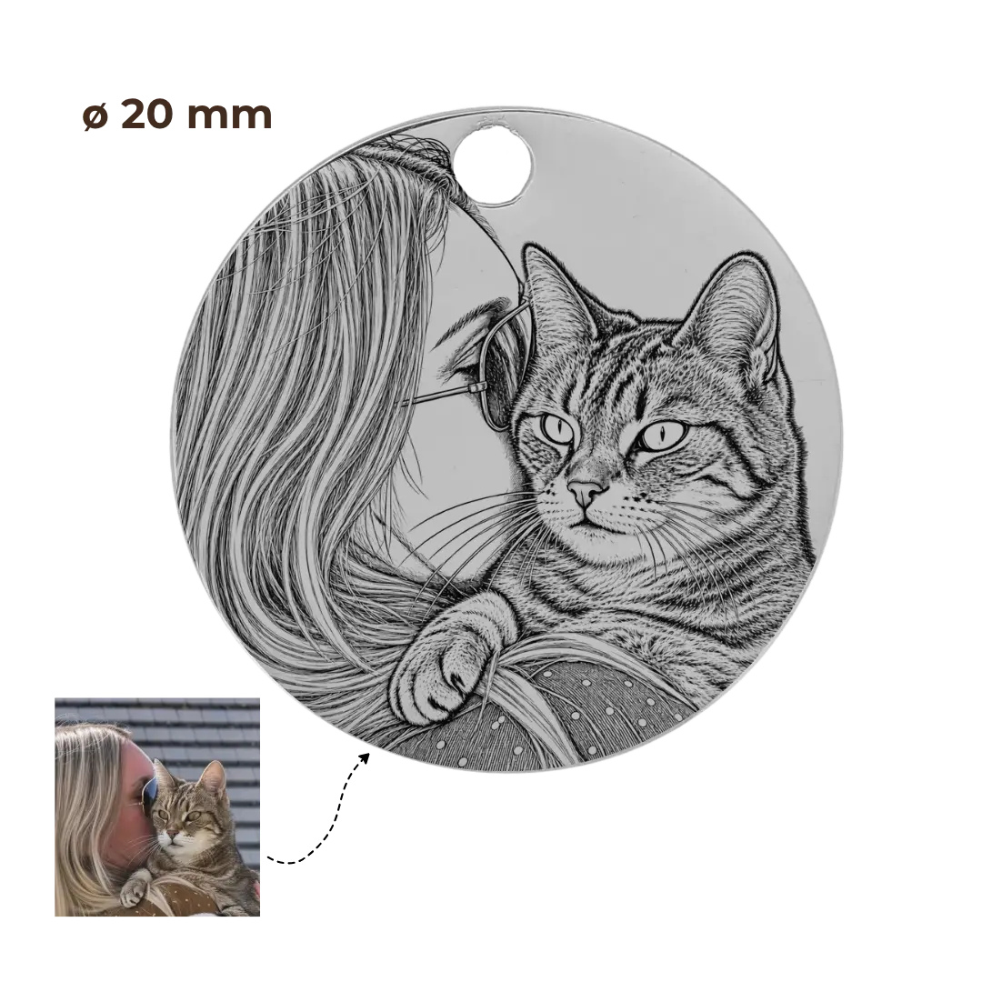 GRAVURE CHARMS ARGENT CHARMS GRAVURE PHOTO - ROND 20mm