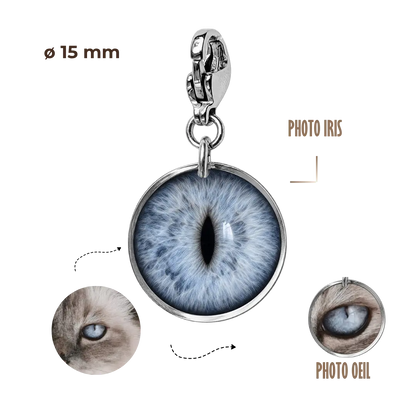 BIJOUX SOUVENIR CHARMS ARGENT CHARMS PETIT SOUVENIR - IRIS/OEIL - 15mm