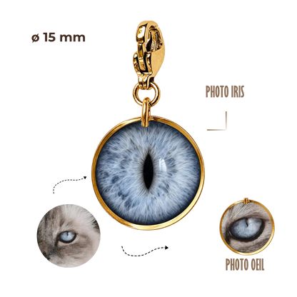 BIJOUX SOUVENIR CHARMS DORÉ CHARMS PETIT SOUVENIR - IRIS/OEIL - 15mm
