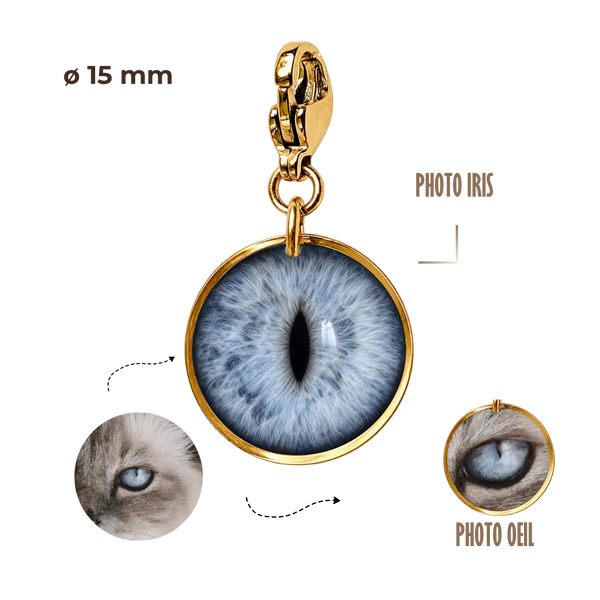 BIJOUX SOUVENIR CHARMS DORÉ CHARMS PETIT SOUVENIR - IRIS/OEIL - 15mm
