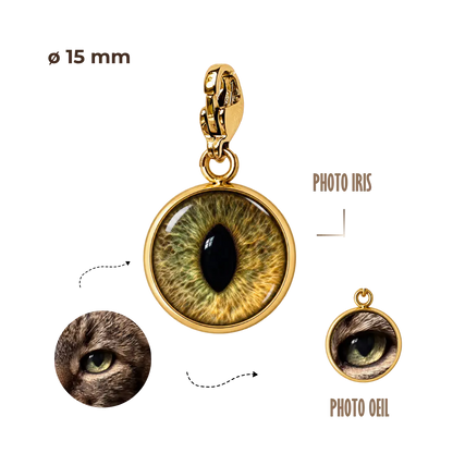 BIJOUX SOUVENIR CHARMS DORÉ CHARMS SOUVENIR OEIL/IRIS 15mm