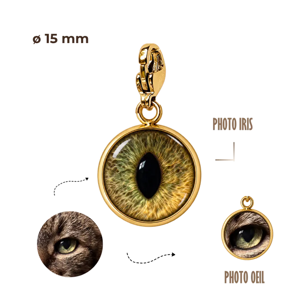 BIJOUX SOUVENIR CHARMS DORÉ CHARMS SOUVENIR OEIL/IRIS 15mm