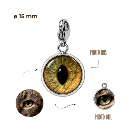 BIJOUX SOUVENIR CHARMS ARGENT CHARMS SOUVENIR OEIL/IRIS 15mm
