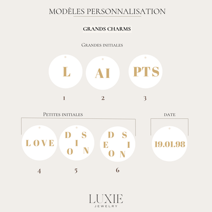 Luxie Jewelry CHARMS GRAND CHARMS NACRE (à personnaliser)