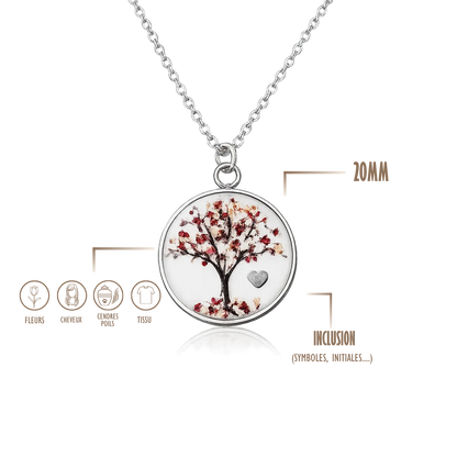 GRAVURE &amp; SOUVENIR COLLIERS ARGENT COLLIER ARBRE DE VIE 20mm
