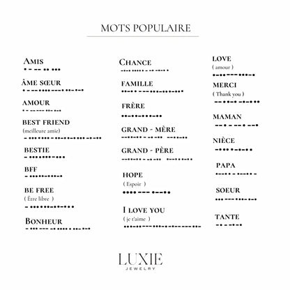 Création Luxie COLLIERS COLLIER CODE MORSE