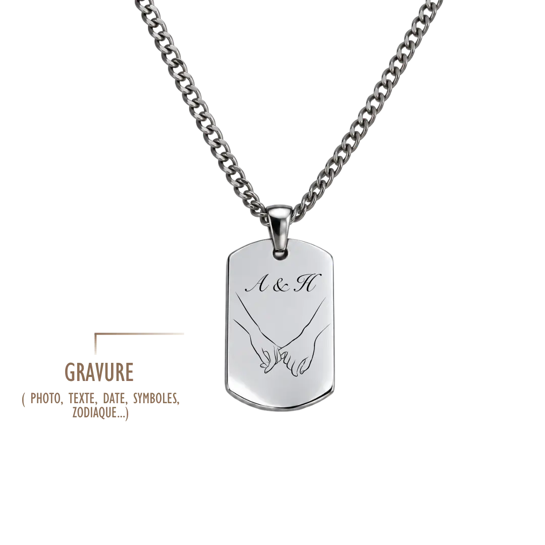 GRAVURE COLLIERS ARGENT COLLIER FLORIAN GRAVURE
