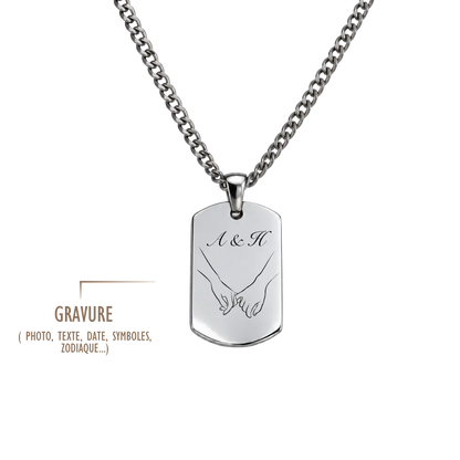 GRAVURE COLLIERS ARGENT COLLIER FLORIAN GRAVURE